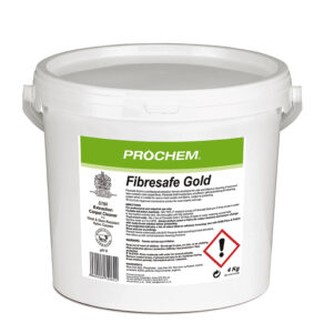 A safe and effective powder extraction detergent for wool and stain resistant nylon carpets. Woolsafe approved maintenance product for wool carpets and rugs. Prochem Fibresafe Gold incorporates a self neutralising pH system which reduces the risk of colour bleed, texture change and re-soiling.