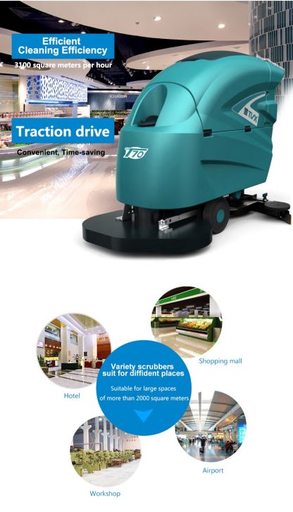 TVX T70 Traction Drive Walk Behind Scrubber Dryer – T70/65BT